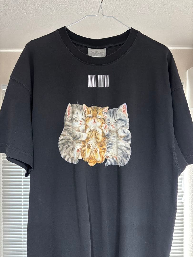 VETEMENTS VTMNTS cute cat キャット 猫 Tシャツ XL