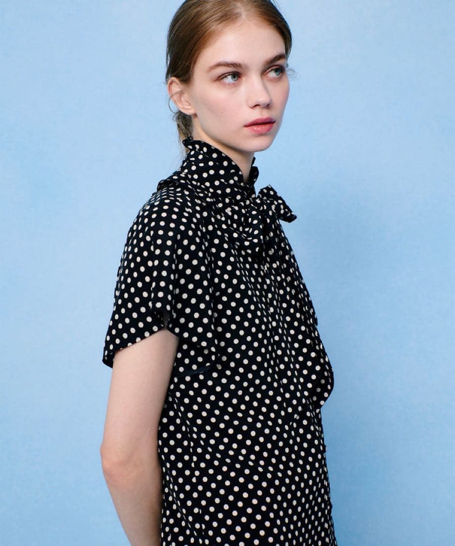 アルアバイル　ルルウィルビー デシンドットフレアスリーブブラウス