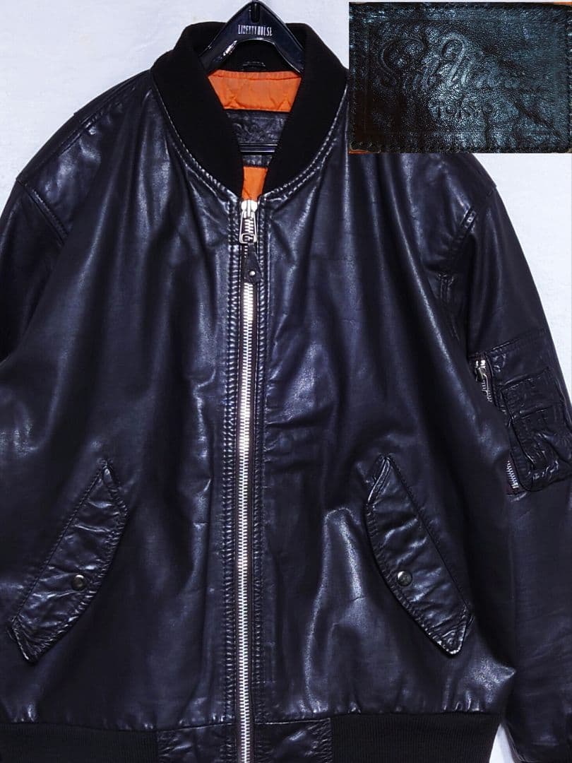 Suburban 90s 本革 牛革 レザー MA-1 ボンバージャケット L