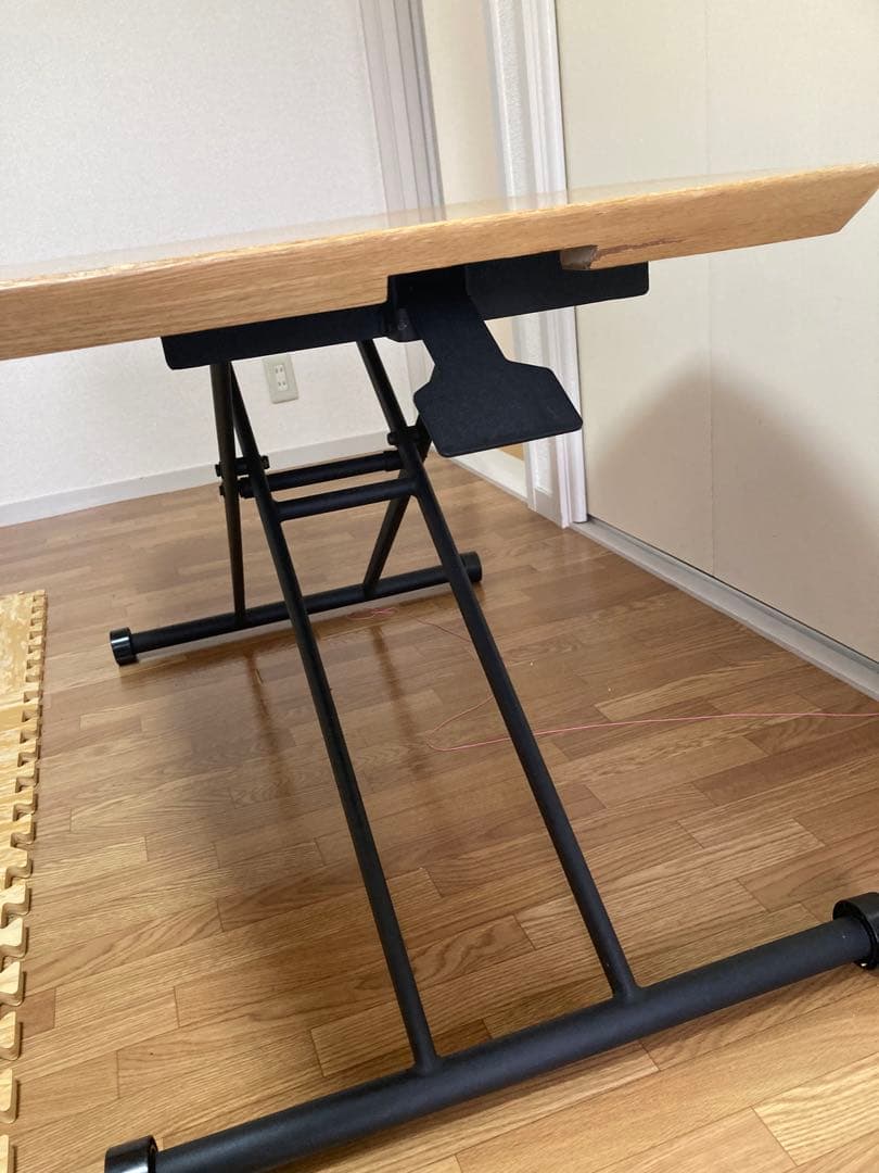 【変形テーブル 】【直接取引なら半額で譲渡❗️】オーク 木 ガス圧 高さ 調節