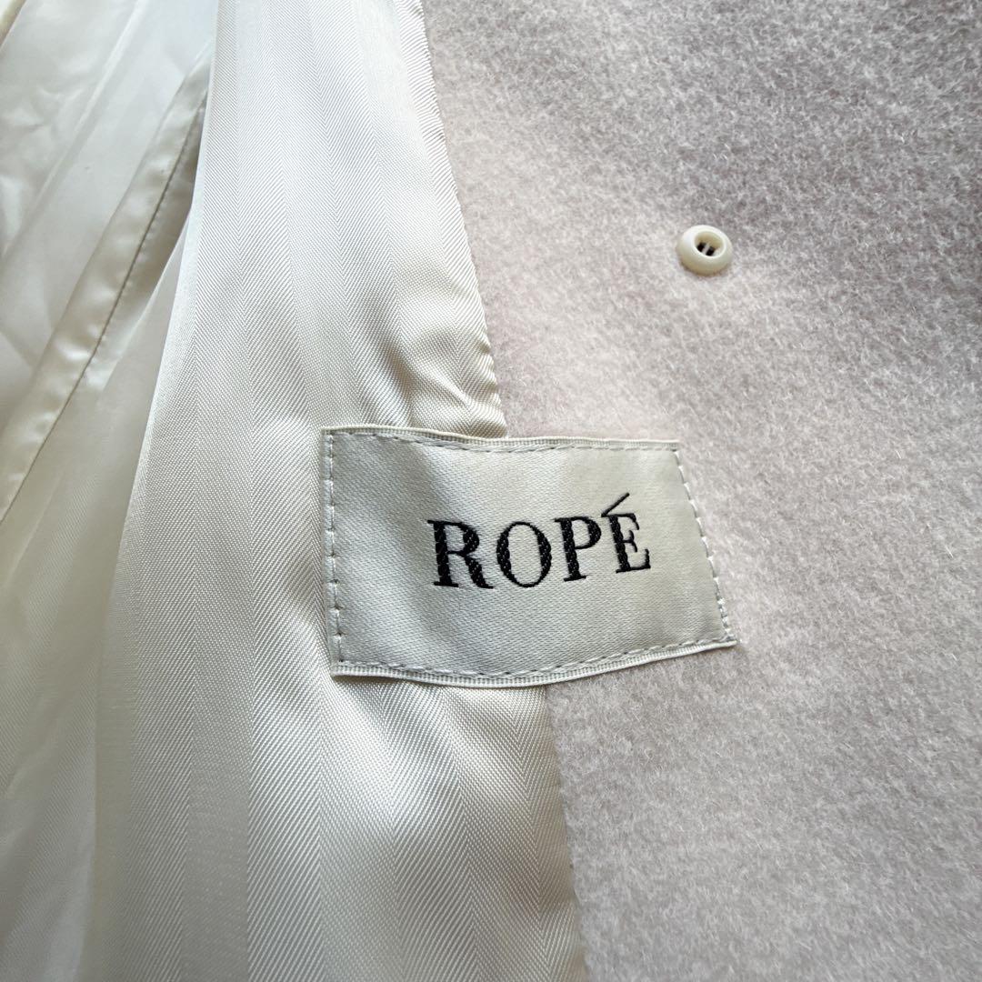 美品 ROPE プレミアムカシミヤショールカラーコート カシミヤ ベルト 38