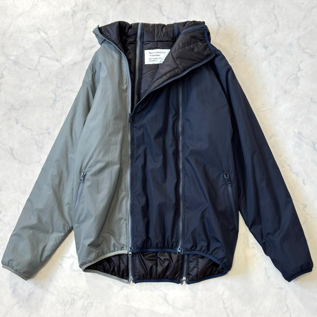 美品マウンテンリサーチ 4 Zips Parka 中綿ジャケット紺 L tr6