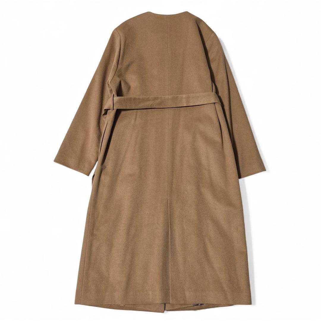 極美品✨️定価12万　トゥモローランド　ピュアカシミヤ ノーカラーコート　36