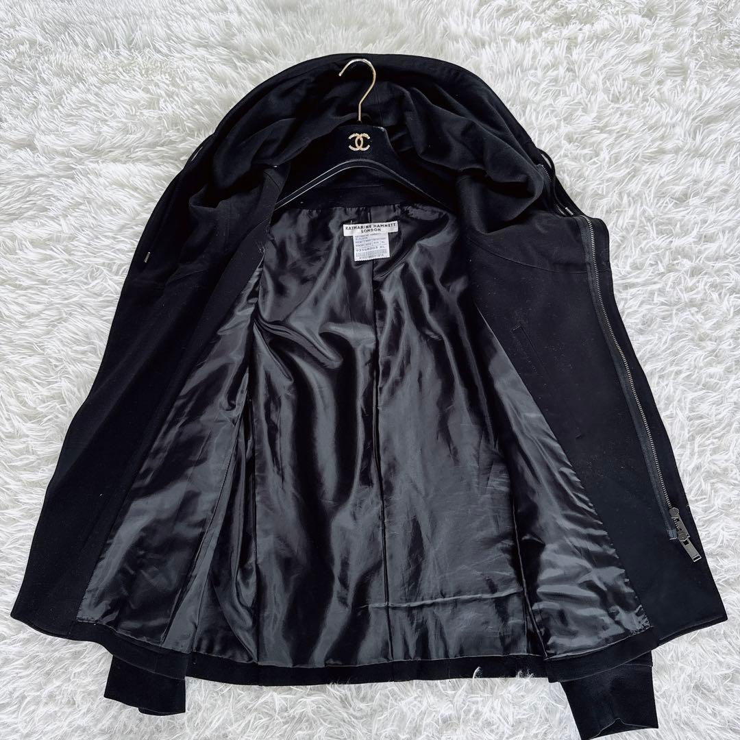 【KATHARINE HAMNETT LONDON】コットンライダース 黒 XL