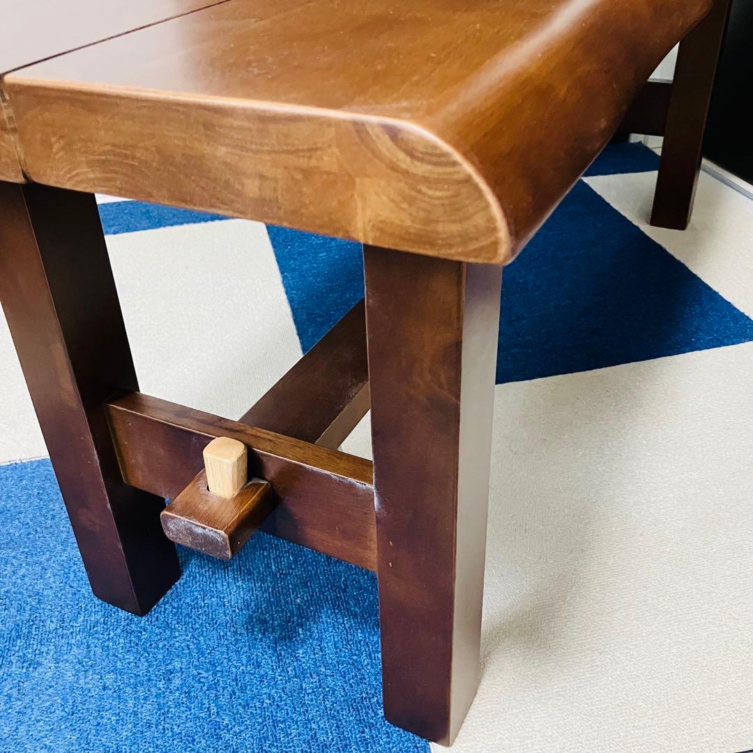 【美品】木製ベンチ ダイニングチェア タモ材 幅105cm 2人掛け 椅子 天然