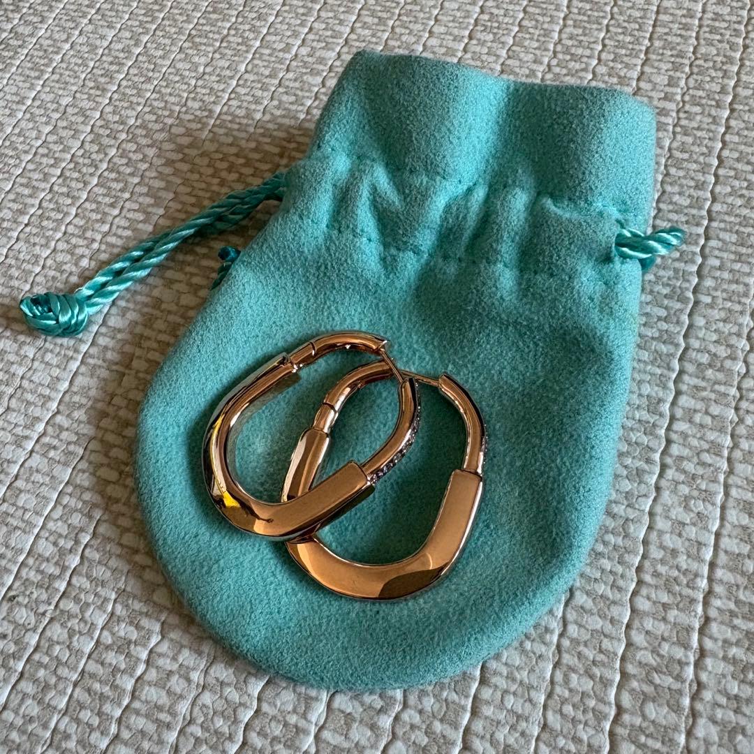 ロックピアス　フープピアス　ピンクゴールド(高品質・ミディアムサイズ)