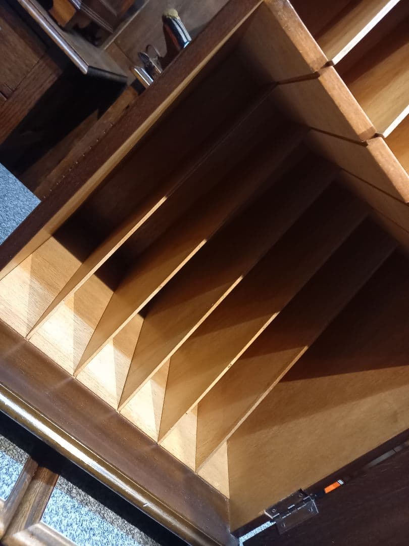 1960's　美品　チーク　突板　カッパーハンドル　レコード　キャビネット