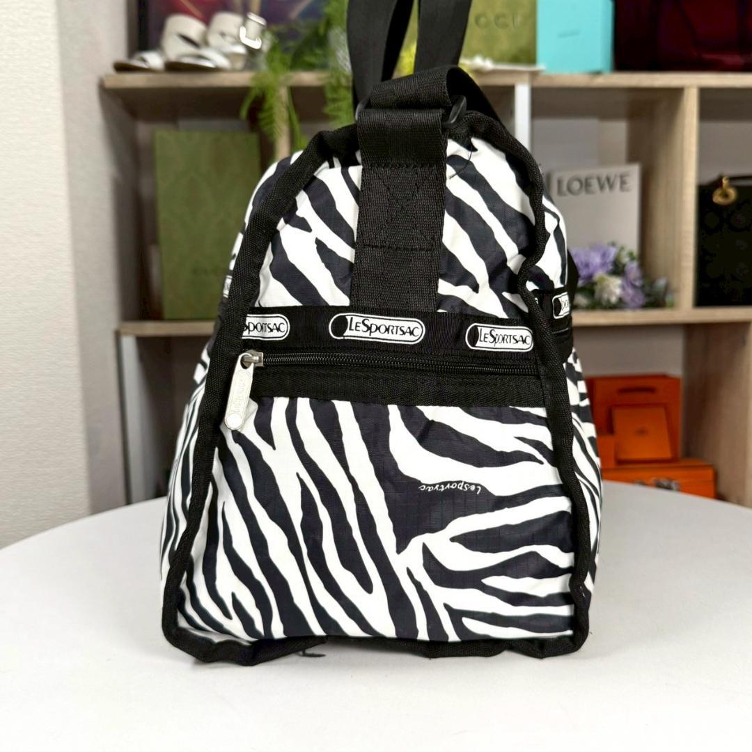 美品 LeSportsac ボストンバック 2way ゼブラ アニマル