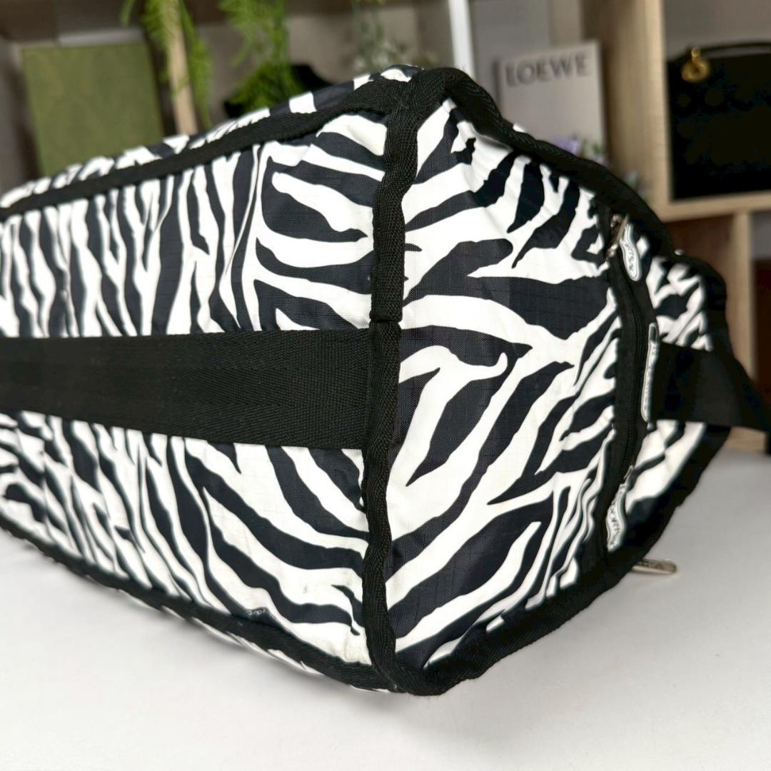 美品 LeSportsac ボストンバック 2way ゼブラ アニマル