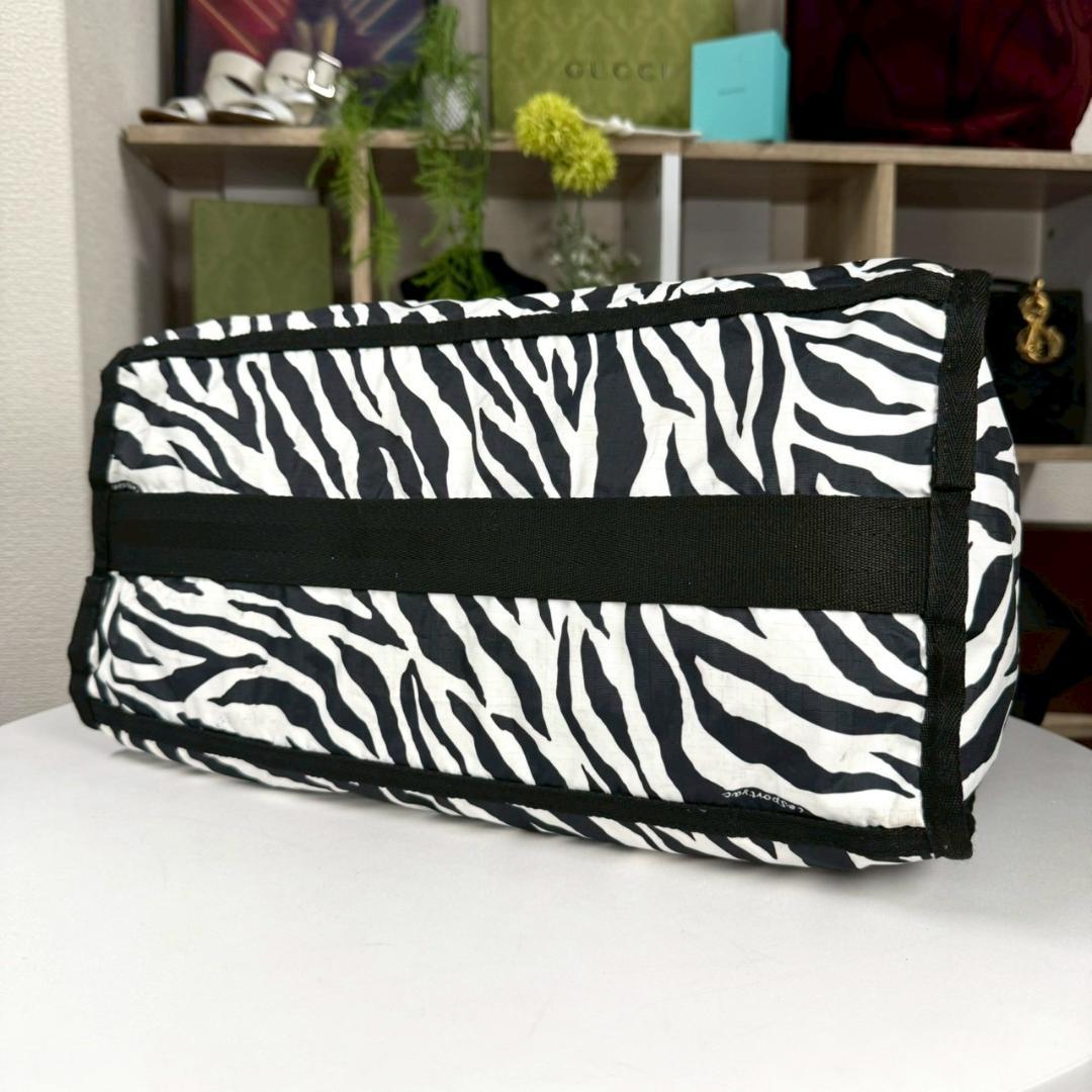 美品 LeSportsac ボストンバック 2way ゼブラ アニマル