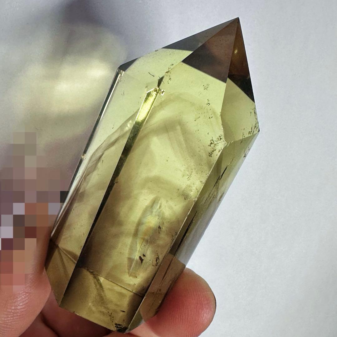 【開運 魔除】絶品❗️レインボー煙水晶スモーキーシトリン六角柱ファントムA1530