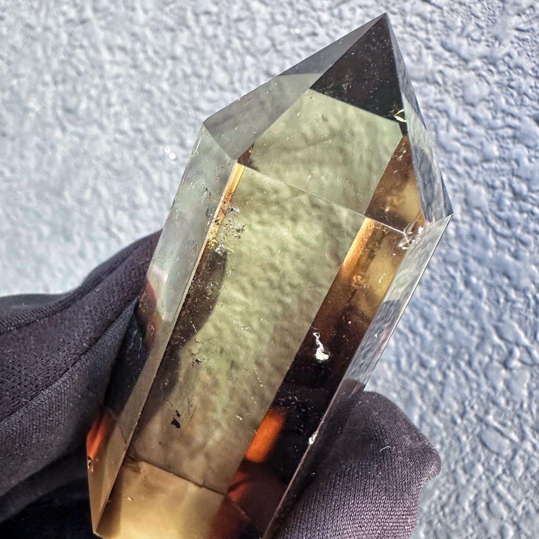 【開運 魔除】絶品❗️レインボー煙水晶スモーキーシトリン六角柱ファントムA1530