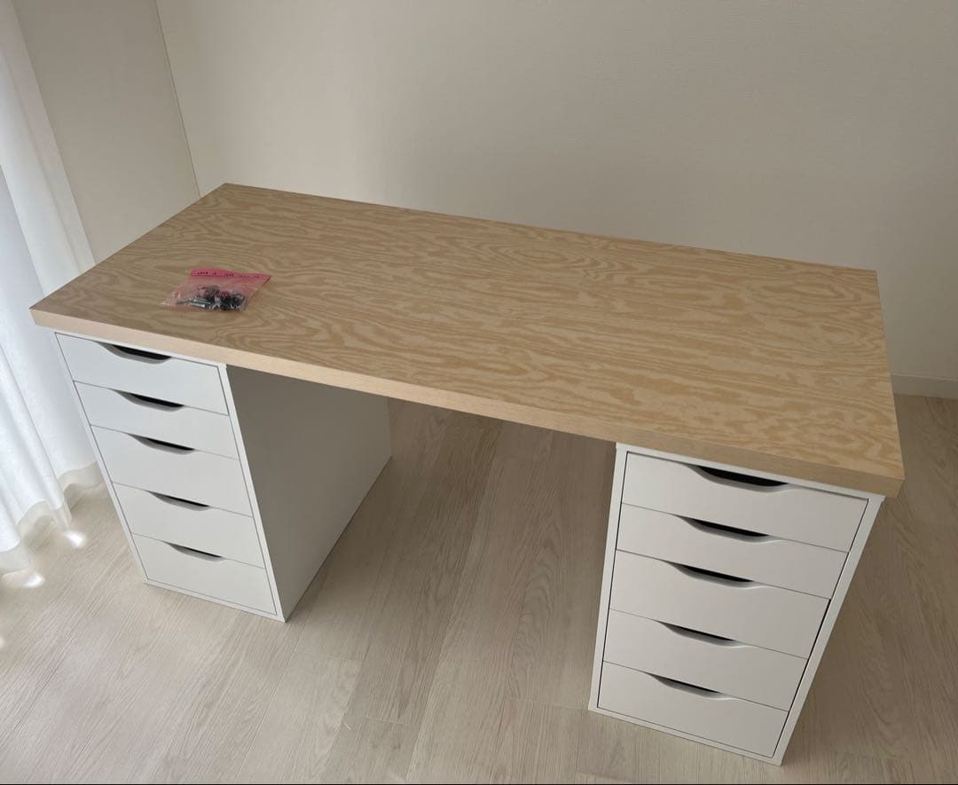 IKEA アレクス２台 ミットツィルケル天板 セット 140×60センチ