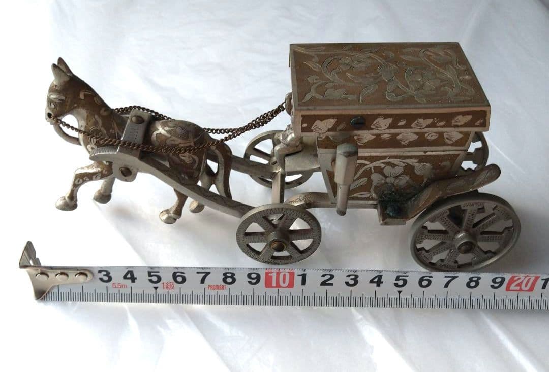 レア【アンティーク】馬車型 オルゴール 小物入れ 英国 イギリス 印度製