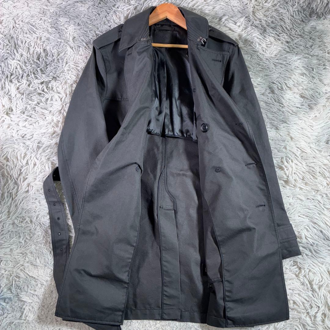 極美品 COACH コーチ トレンチコート ベルト　ブラック