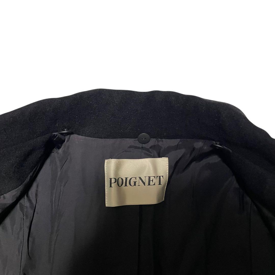 アンゴラ100%【POIGNET】マキシ丈ロングチェスターコート 日本製 黒 L