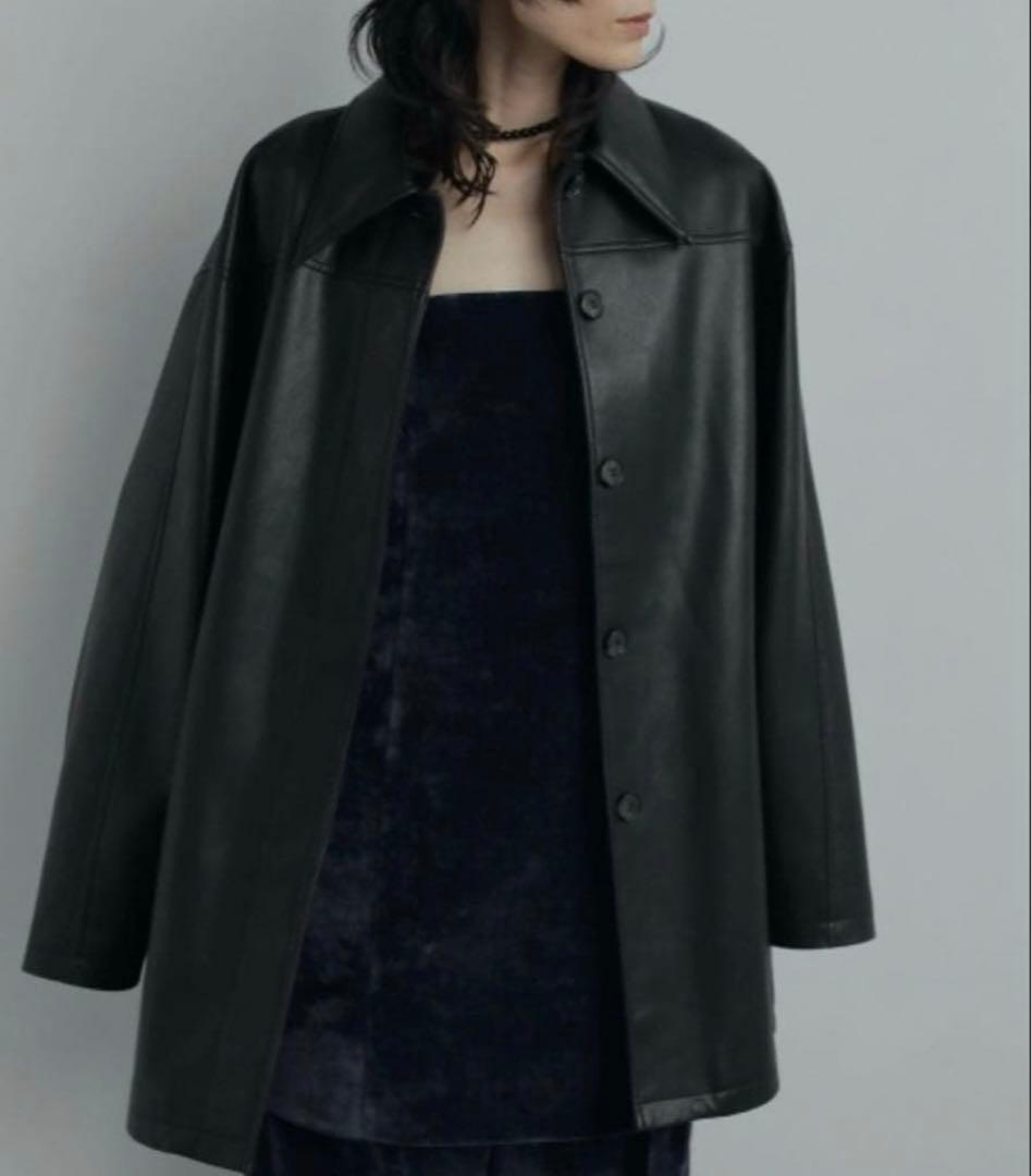 anuke Ecoleather Over Jacket ブラック　今期商品新品