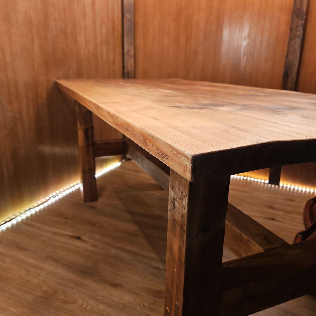 足場板テーブル 男前 天然木無垢材 ヴィンテージ加工 高めのテーブル
