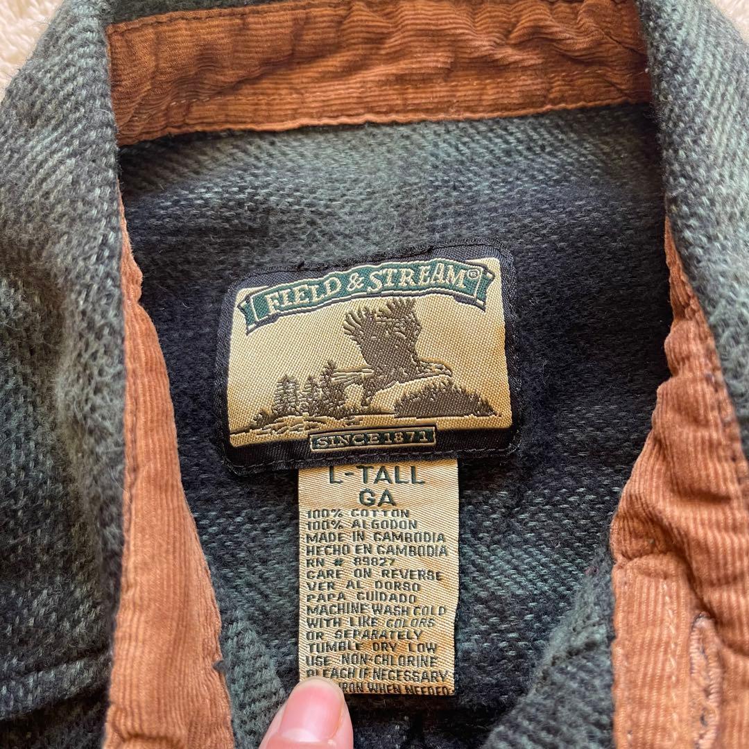 90s Vintage 古着　高級感　オンブレ　チェックシャツ　グリーン