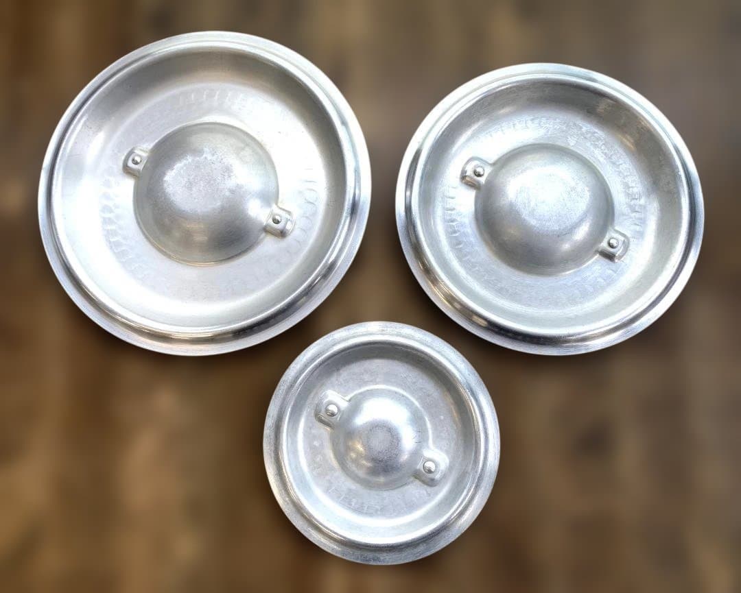 アカオアルミ DON 片手鍋 3点セット直径24・21・15㎝ 蓋付き ➁