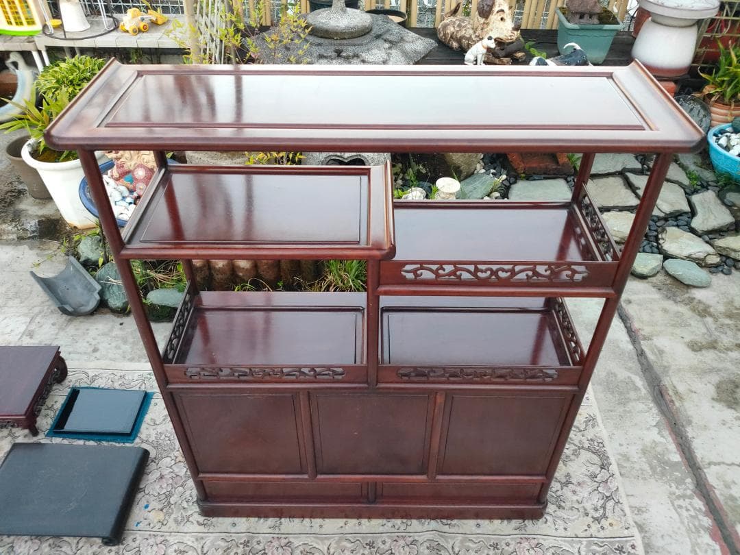 Japanese Modern Furniture☆茶箪笥☆飾り棚☆透かし彫り