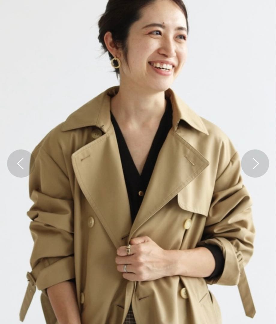 【定価5.8万】IENAオーバートレンチコート　38 ベージュ