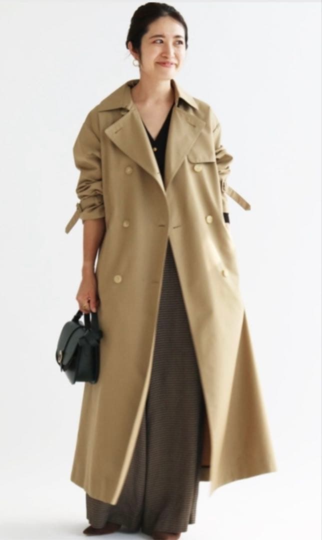 【定価5.8万】IENAオーバートレンチコート　38 ベージュ