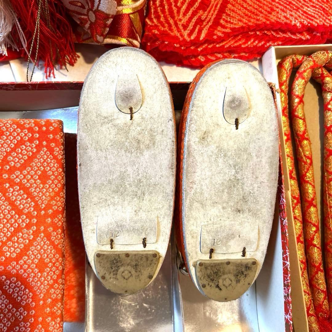 正絹着物　3歳七五三セット　飾り帯付き　髪飾りおまけ⭐︎