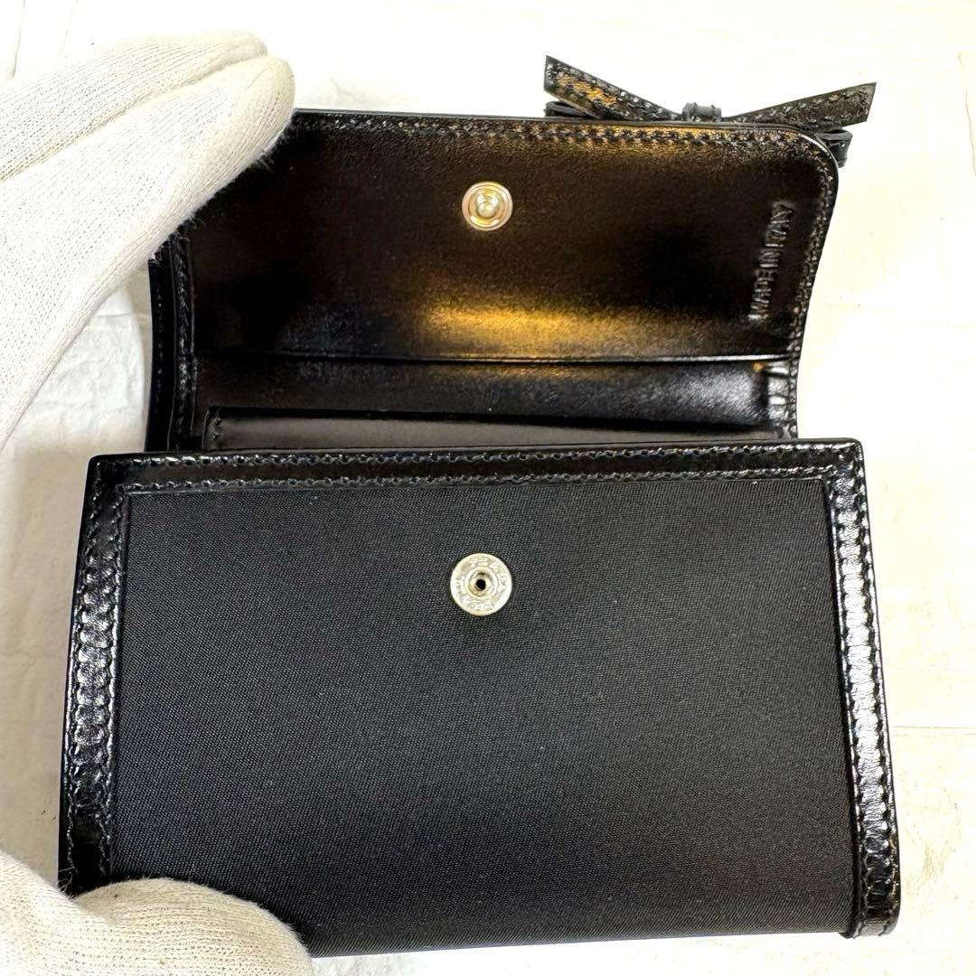 ☆【箱ギャランティー付き】プラダ PRADA 折り財布 リボン ブラック