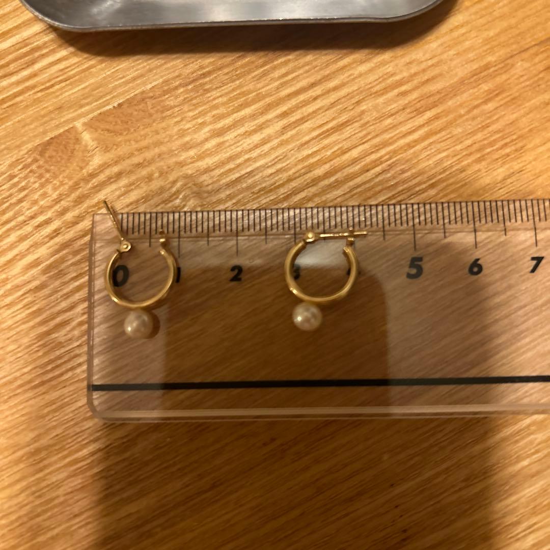 Lilas パールフープピアス M K10