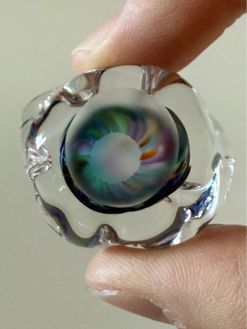 パイレックス ガラス ハンドメイド インテリア 雑貨 美品