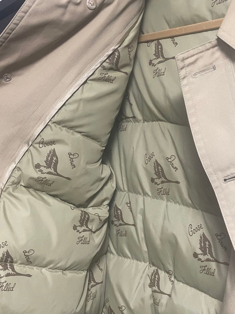 け*ん様 【超希少】 Down ベージュ トレンチコート ダウンライナ