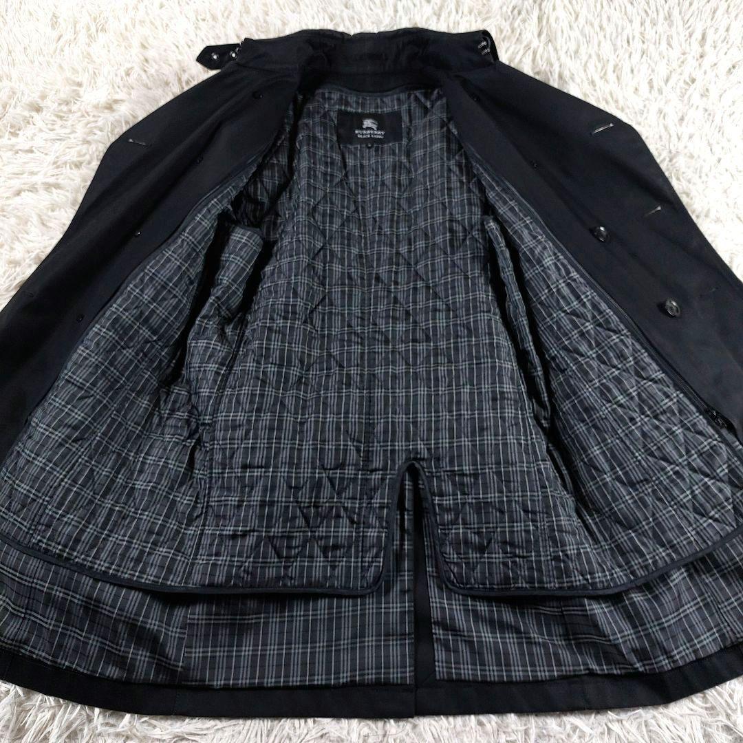 美品 バーバリーブラックレーベル キルティングライナー チェック柄トレンチコート