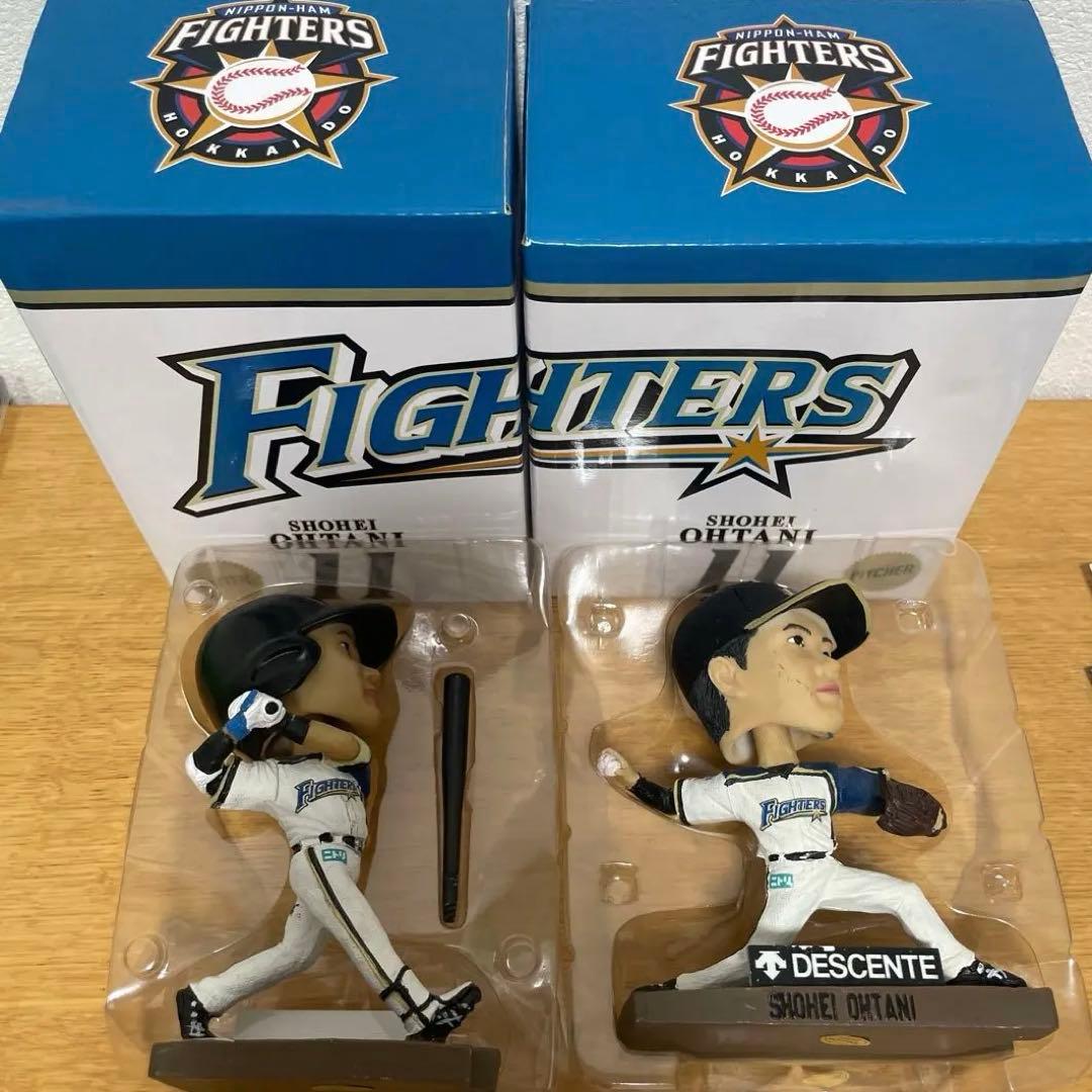 【新品未使用】希少　大谷翔平　日本ハムファイターズ　バブルヘッド　二刀流セット