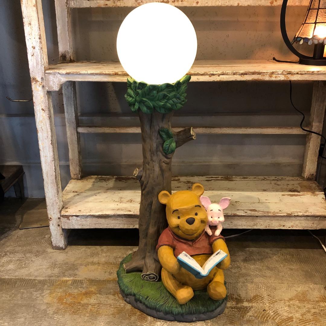【Disney】プーさん ピグレット　陶磁器　スタンドライト　照明　キャラクター