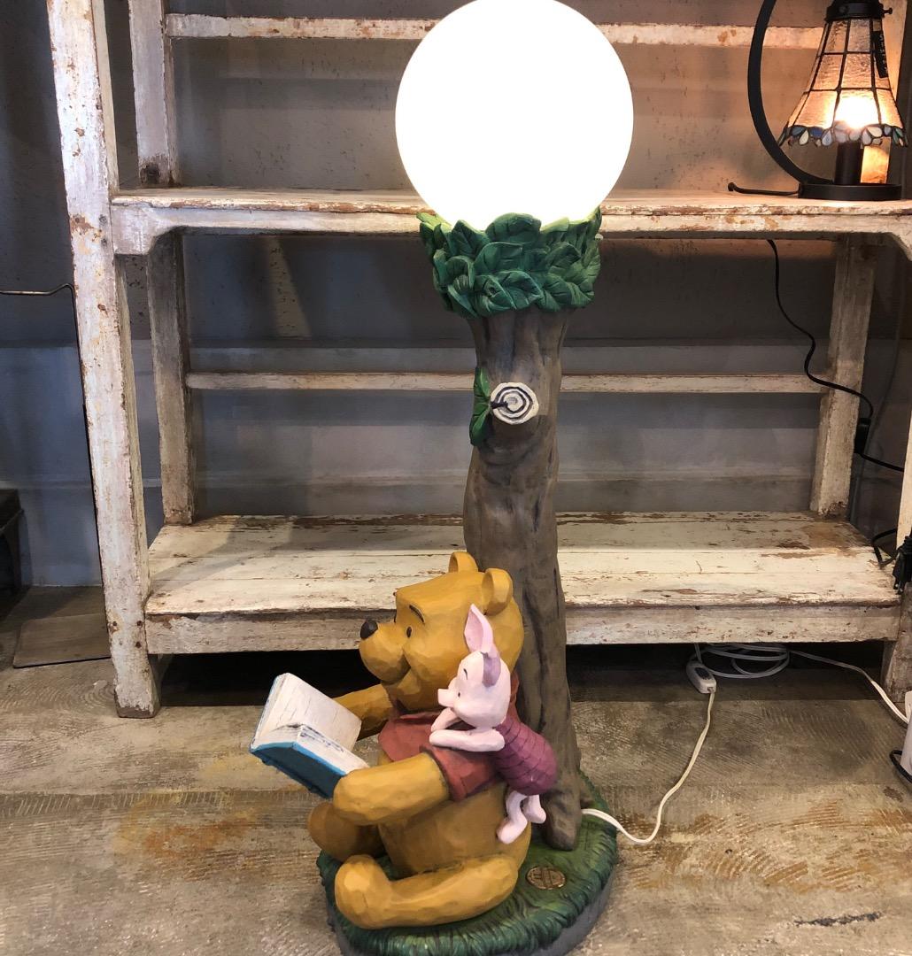 【Disney】プーさん ピグレット　陶磁器　スタンドライト　照明　キャラクター