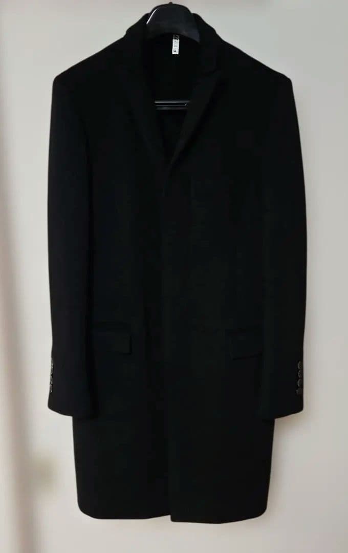 デザインワークス　カシミア100%　ブラック チェスターコート