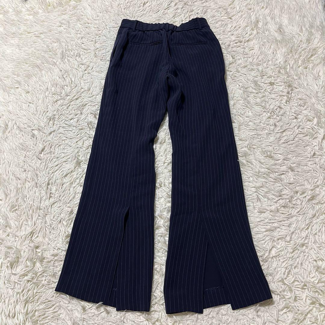 美品 S PLST ネイビー ストライプ ダブル セットアップ スーツ