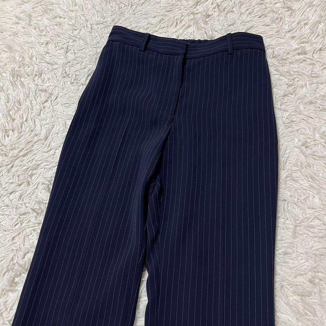 美品 S PLST ネイビー ストライプ ダブル セットアップ スーツ