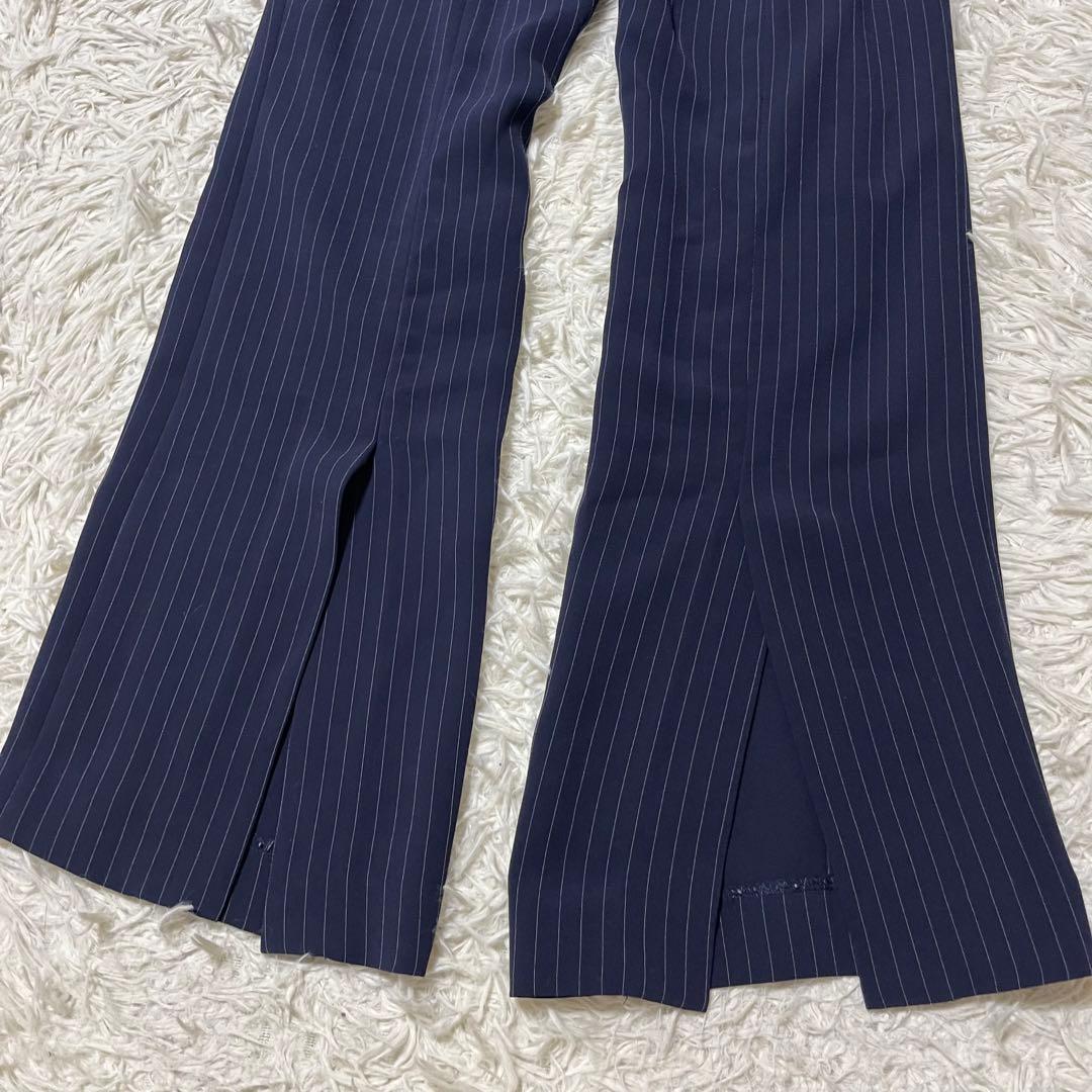 美品 S PLST ネイビー ストライプ ダブル セットアップ スーツ