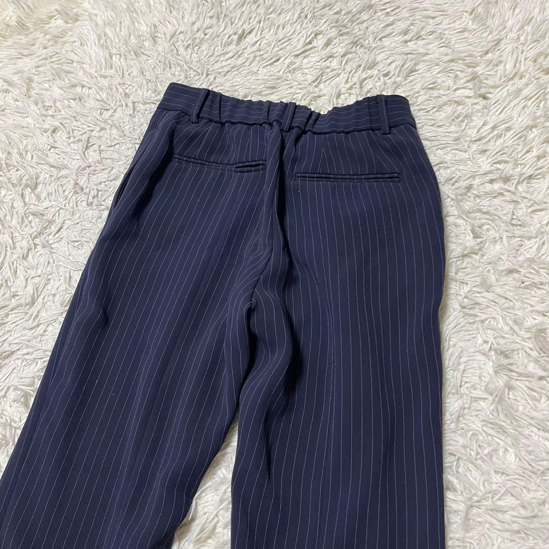 美品 S PLST ネイビー ストライプ ダブル セットアップ スーツ