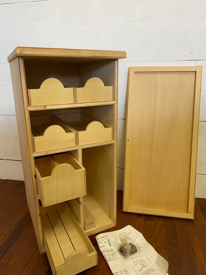 木製収納ラック★トールペイント白木★絵の具ラック