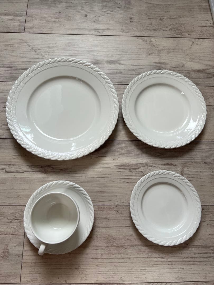 ウェッジウッドbyラルフローレンディナー5点セット2名イングランド製未使用品レア