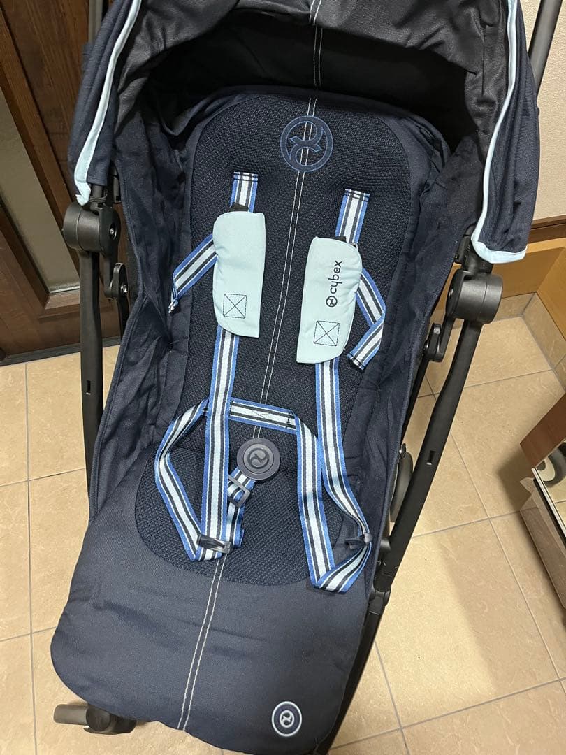 Cybex ベビーカー用シート ネイビー ストライプ