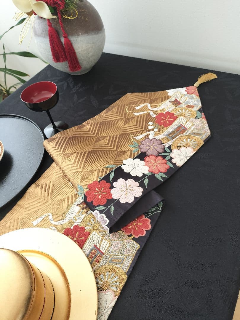 A959★逸品‼️全通帯‼️ひな祭り‼️テーブルランナー2m9cm