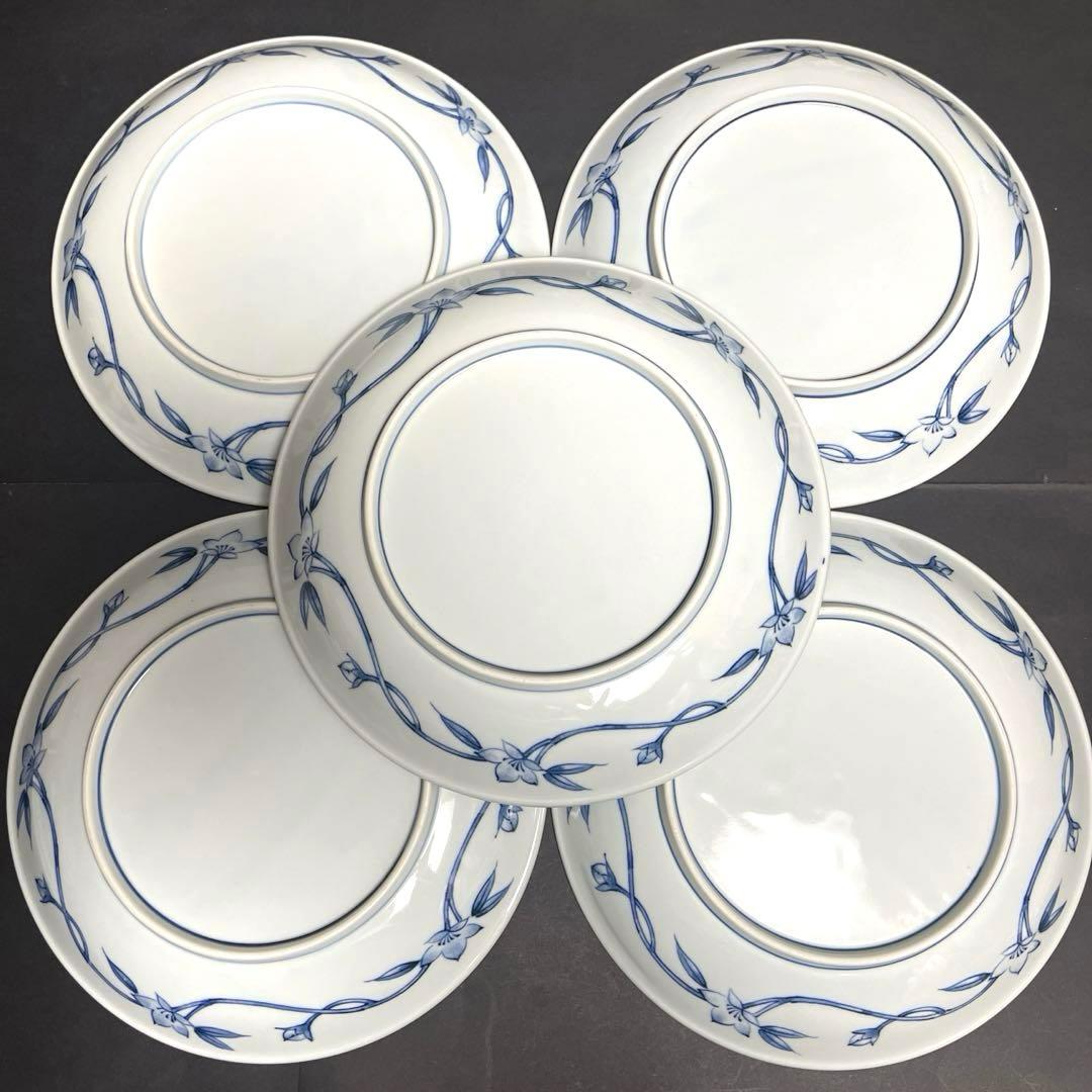 有田焼 古伊万里 盛皿揃 金彩 祥瑞花丸紋 5枚入 22cm