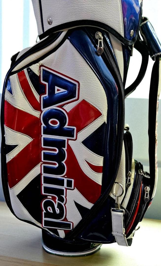 送料無料/美品　Admiral エナメル大型ゴルフバッグ /ヘッドカバー付き