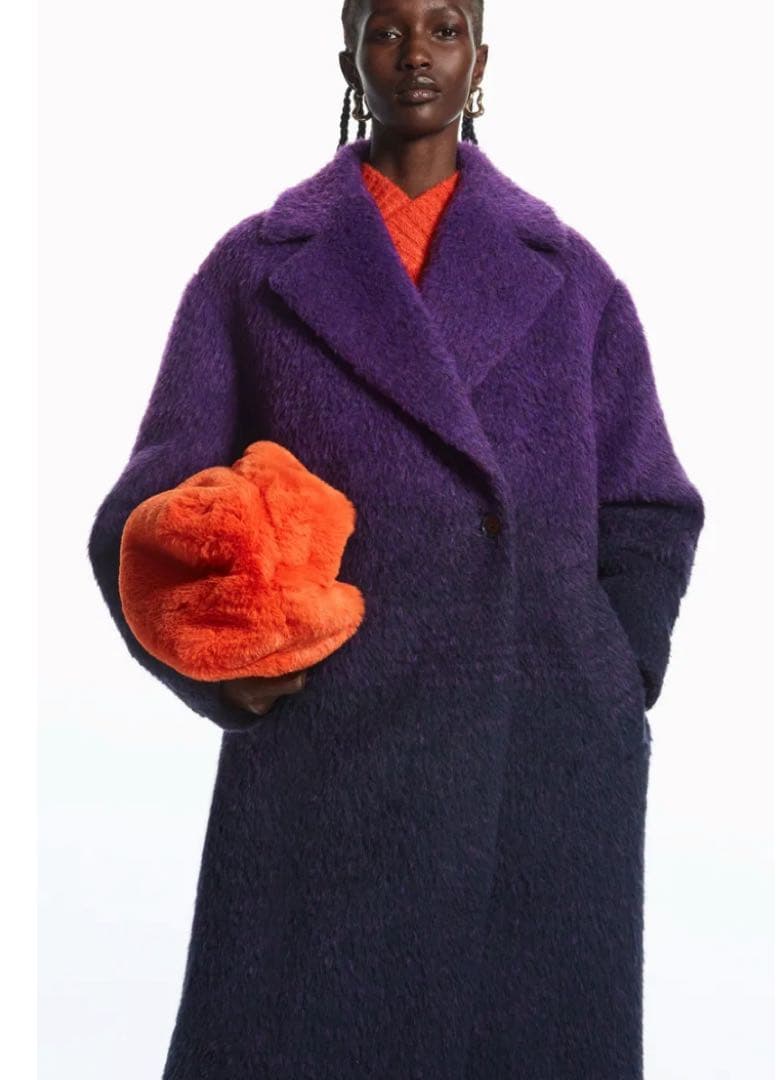 COS 紫 グラデーション fuzzyコート コクーンオーバーサイズ beams