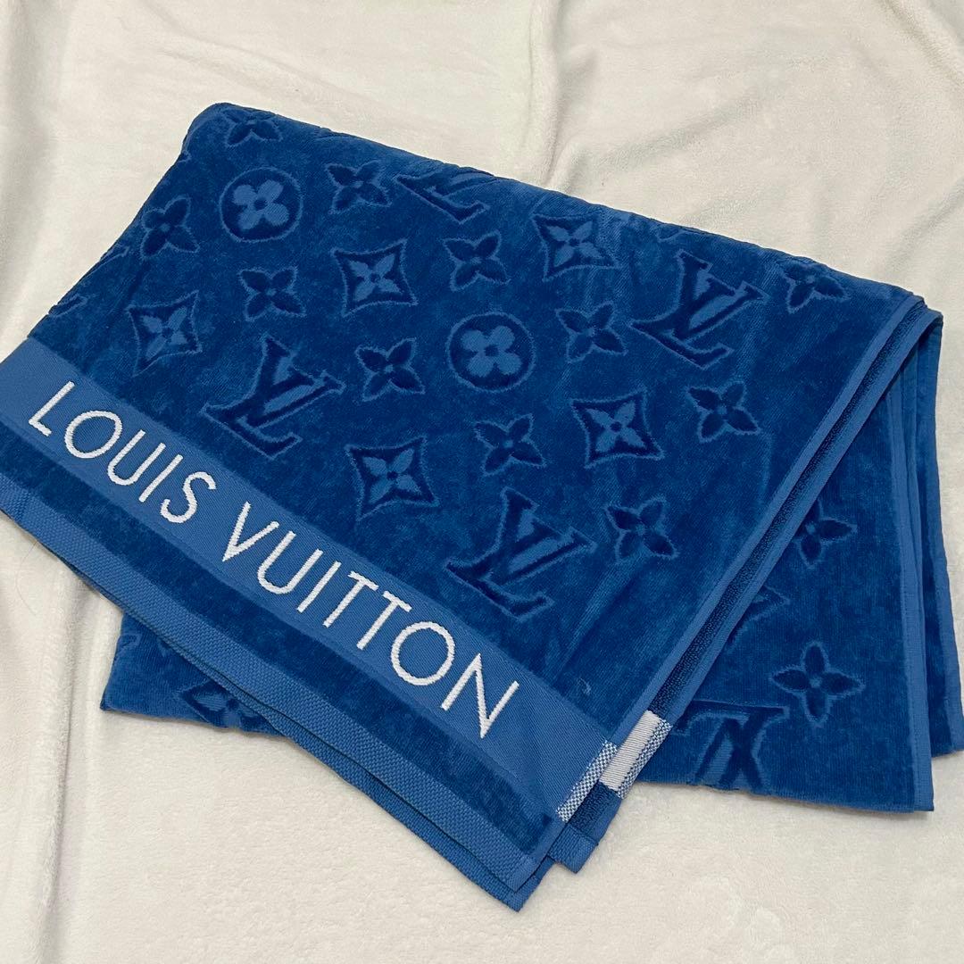 未使用◎ルイヴィトン モノグラム ビーチタオル　ブルー