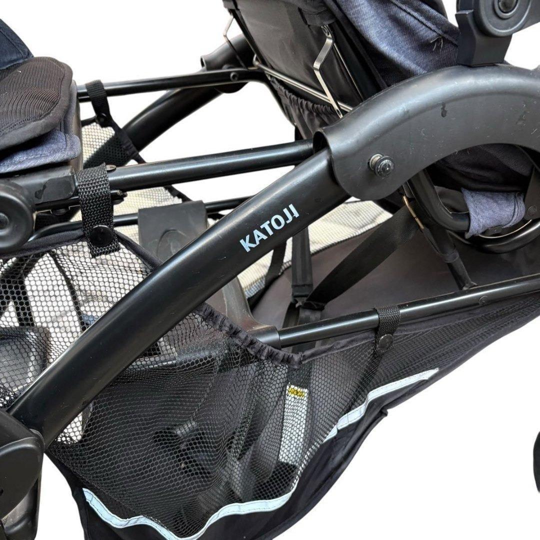 【美品】カトージ ベビーカー 2人でゴー DX デニム 二人乗り 双子